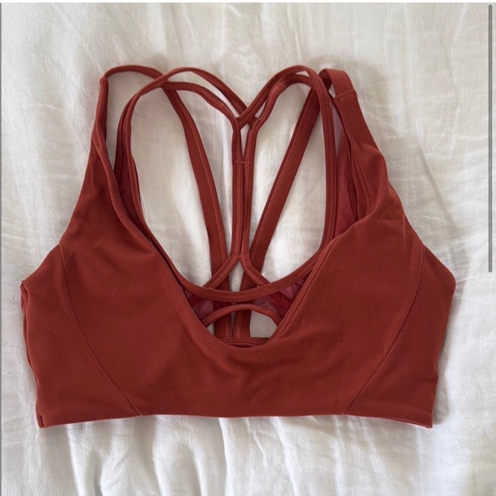 Alphalete Rust Sports Bra with Strappy Back